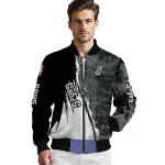 san antonio spurs edgy scratch effect silver black bomber jacket best selling
