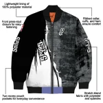 san antonio spurs edgy scratch effect silver black bomber jacket best selling