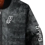san antonio spurs edgy scratch effect silver black bomber jacket best selling