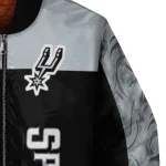 san antonio spurs fire skull silver black bomber jacket best selling