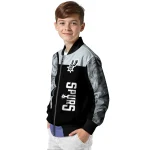 san antonio spurs fire skull silver black bomber jacket best selling