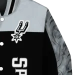 san antonio spurs fire skull silver black varsity jacket best selling