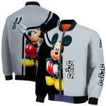 san antonio spurs mickey mouse silver bomber jacket best selling