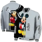 san antonio spurs mickey mouse silver varsity jacket best selling