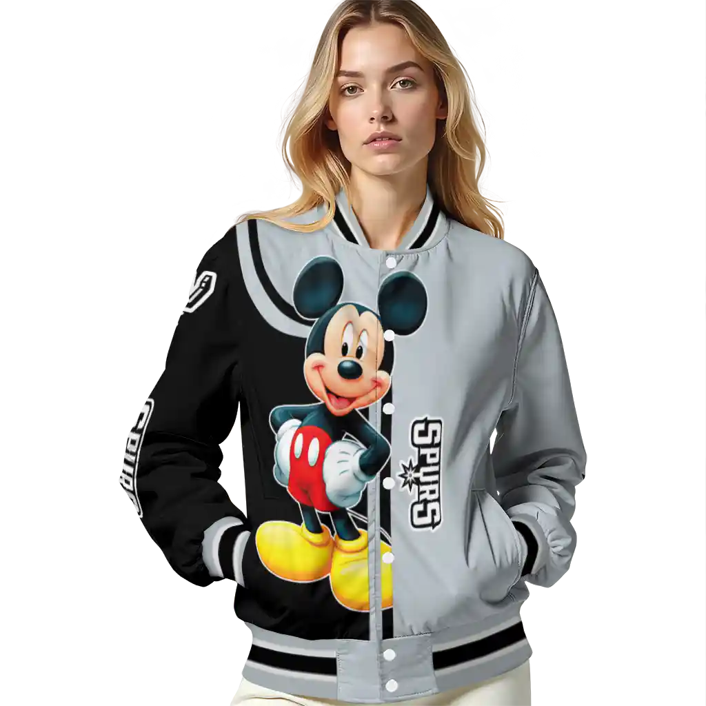 san antonio spurs mickey mouse silver varsity jacket latest model san antonio spurs mickey mouse silver varsity jacket latest model