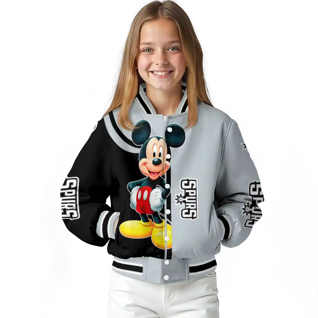san antonio spurs mickey mouse silver varsity jacket top rated san antonio spurs mickey mouse silver varsity jacket top rated
