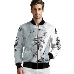 san antonio spurs ripped bolt silver white bomber jacket best selling