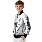 san antonio spurs ripped bolt silver white bomber jacket best selling