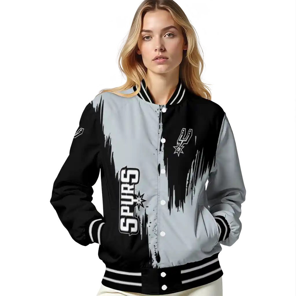 san antonio spurs urban mark silver varsity jacket latest model san antonio spurs urban mark silver varsity jacket latest model