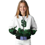 san diego padres four leaf icon white green bomber jacket best selling