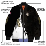 san diego padres grunge cut design brown black bomber jacket best selling