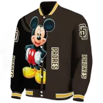 san diego padres mickey mouse brown varsity jacket best selling