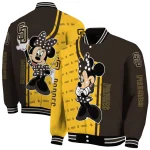 san diego padres minnie mouse brown varsity jacket best selling