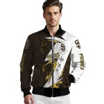 san diego padres ripped bolt brown white bomber jacket best selling