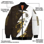 san diego padres ripped bolt brown white bomber jacket best selling