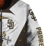 san diego padres ripped bolt brown white bomber jacket best selling