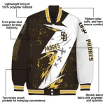 san diego padres ripped bolt brown white varsity jacket best selling