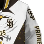 san diego padres ripped bolt brown white varsity jacket best selling