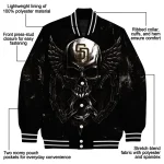 san diego padres skull bite brown black varsity jacket best selling