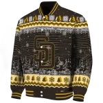 san diego padres snowy pines brown varsity jacket best selling