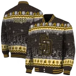 san diego padres snowy pines brown varsity jacket best selling