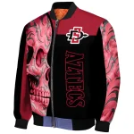 san diego state aztecs fire skull red black bomber jacket best selling