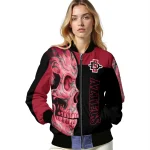 san diego state aztecs fire skull red black bomber jacket best selling