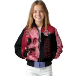 san diego state aztecs fire skull red black bomber jacket best selling