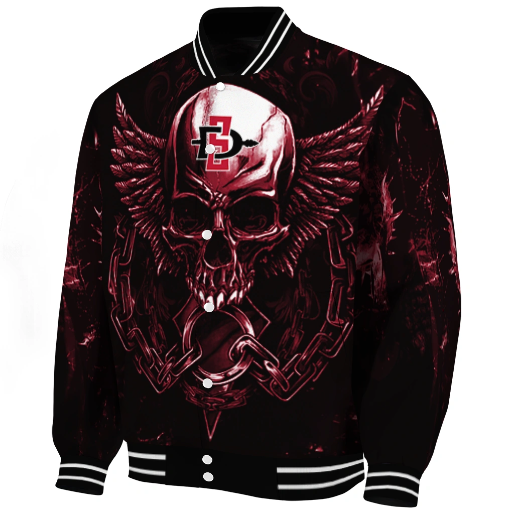 san diego state aztecs skull bite red black varsity jacket best selling san diego state aztecs skull bite red black varsity jacket best selling