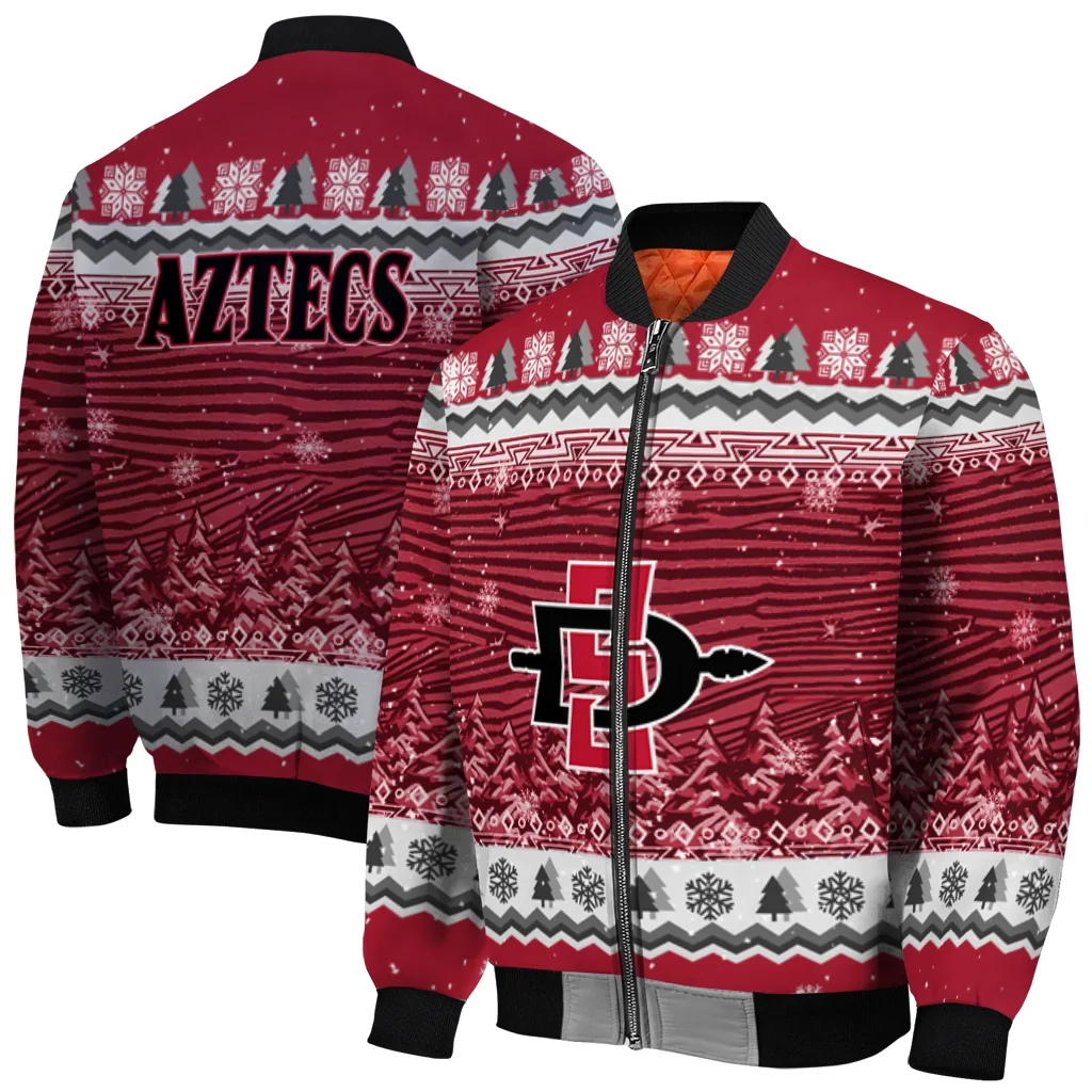 san diego state aztecs snowy pines red bomber jacket best selling san diego state aztecs snowy pines red bomber jacket best selling