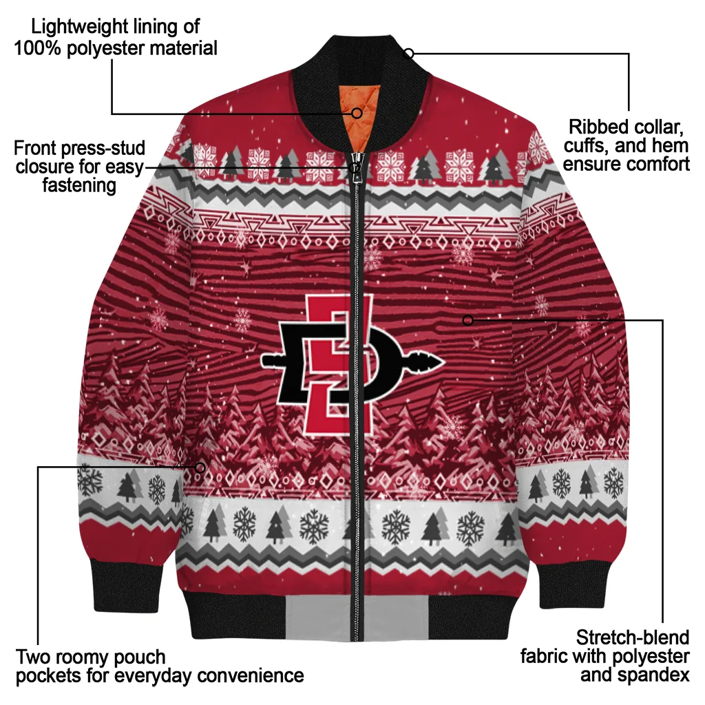 san diego state aztecs snowy pines red bomber jacket new arrival san diego state aztecs snowy pines red bomber jacket new arrival