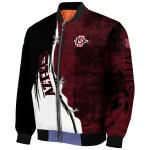 san diego state aztecs torn texture print red black bomber jacket best selling