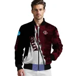 san diego state aztecs torn texture print red black bomber jacket best selling