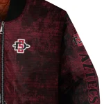 san diego state aztecs torn texture print red black bomber jacket best selling