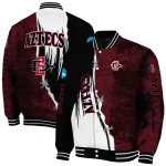 san diego state aztecs torn texture print red black varsity jacket best selling