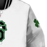san francisco giants four leaf icon white green varsity jacket best selling