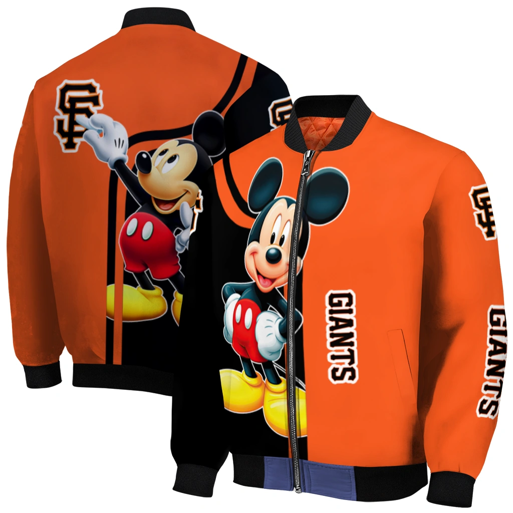 san francisco giants mickey mouse orange bomber jacket best selling san francisco giants mickey mouse orange bomber jacket best selling