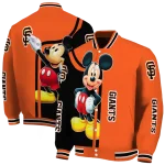 san francisco giants mickey mouse orange varsity jacket best selling