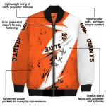 san francisco giants ripped bolt orange white bomber jacket best selling