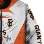 san francisco giants ripped bolt orange white bomber jacket best selling