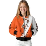 san francisco giants ripped bolt orange white bomber jacket best selling