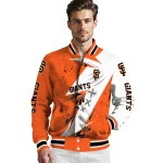 san francisco giants ripped bolt orange white varsity jacket best selling