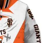 san francisco giants ripped bolt orange white varsity jacket best selling