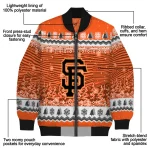 san francisco giants snowy pines orange bomber jacket best selling