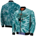 san jose sharks dynamic rings teal bomber jacket best selling