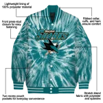 san jose sharks dynamic rings teal varsity jacket best selling