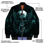 san jose sharks skull bite teal black bomber jacket best selling