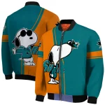 san jose sharks snoopy attitude teal bomber jacket best selling