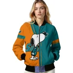 san jose sharks snoopy attitude teal bomber jacket best selling