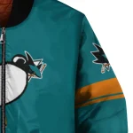 san jose sharks snoopy attitude teal bomber jacket best selling